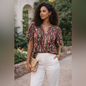 Bold and Gorgeous Michelle McDowell dramatic sleeve blouse